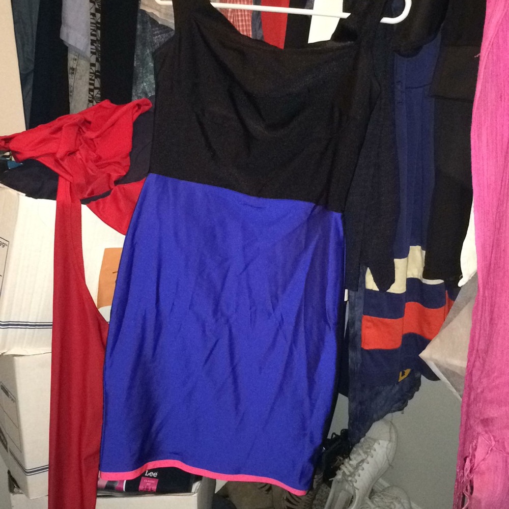 Bold dress with hot pink trim